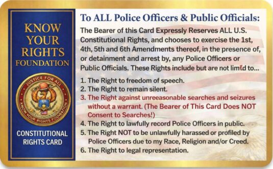 Constitutional Rights Card